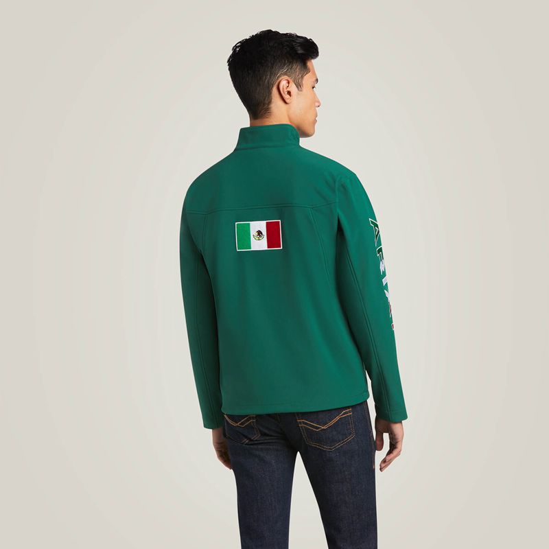 Ariat New Team Softshell Mexico Jacket Verde Homme | KTI-81858848