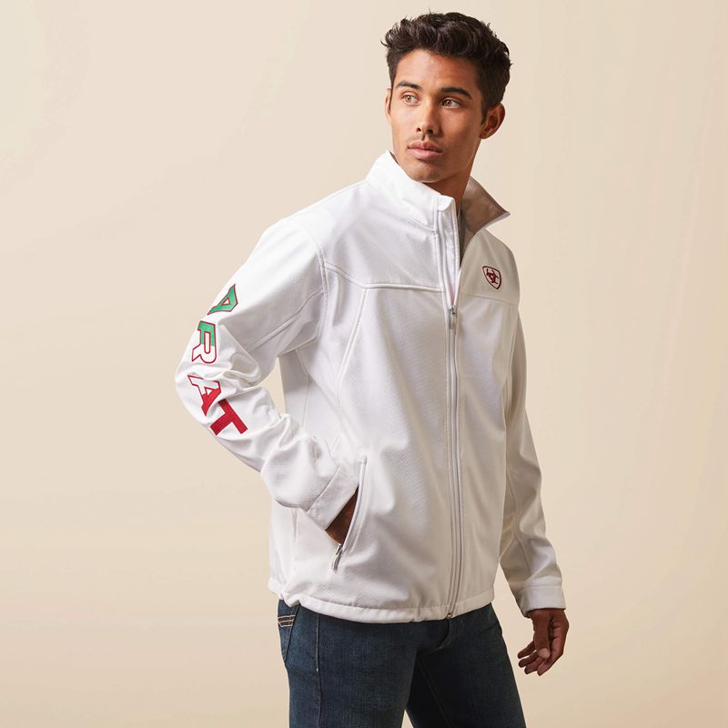 Ariat New Team Softshell Mexico Jacket Blanche Homme | NVX-29413136