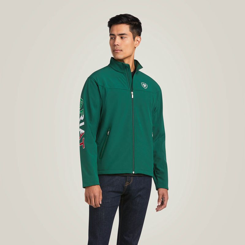 Ariat New Team Softshell Mexico Jacket Verde Homme | KTI-81858848