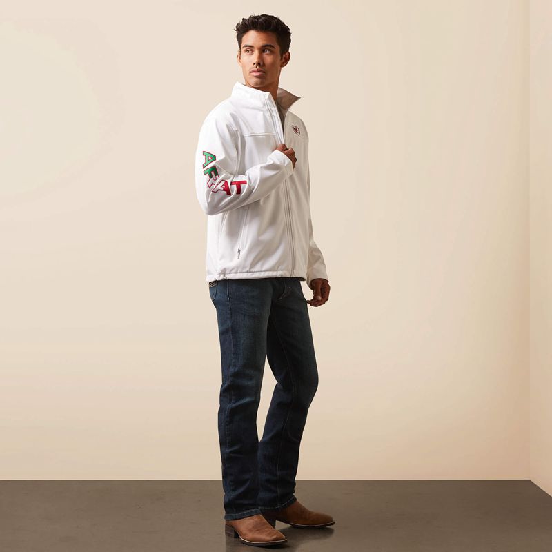 Ariat New Team Softshell Mexico Jacket Blanche Homme | NVX-29413136