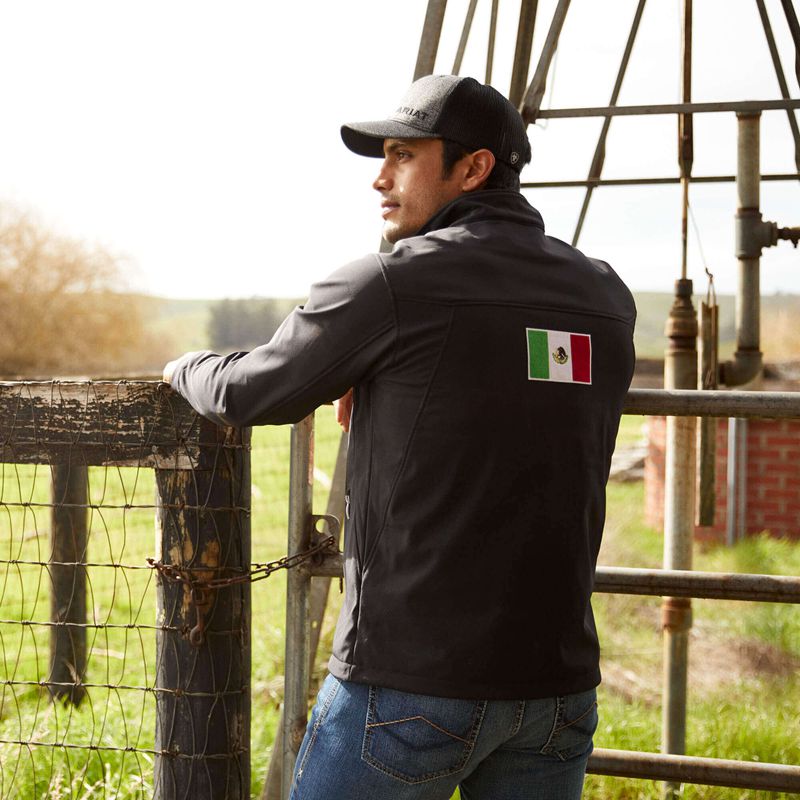 Ariat New Team Softshell Mexico Jacket Noir Homme | SAJ-91206908