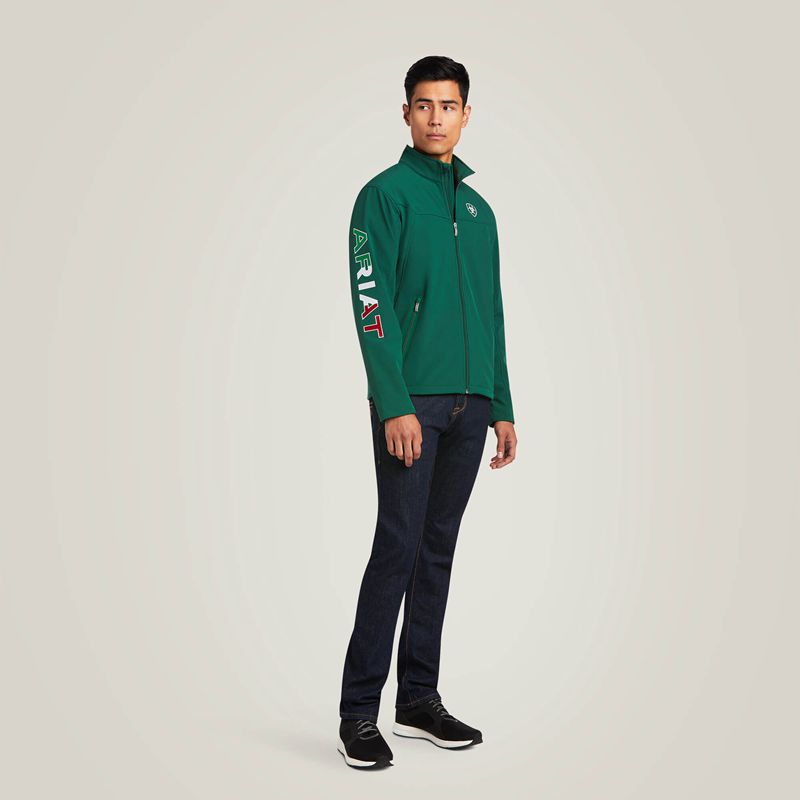 Ariat New Team Softshell Mexico Jacket Verde Homme | KTI-81858848