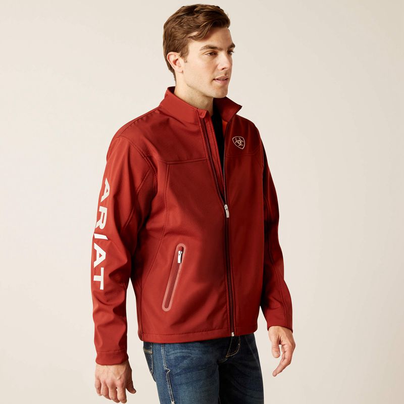 Ariat New Team Softshell Jacket Fired Brick Homme | BSJ-86967598