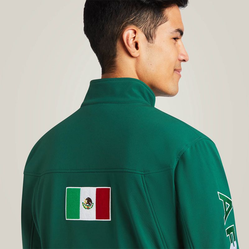 Ariat New Team Softshell Mexico Jacket Verde Homme | KTI-81858848