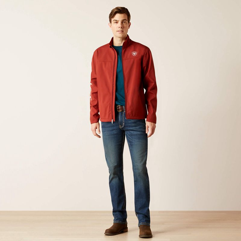 Ariat New Team Softshell Jacket Fired Brick Homme | BSJ-86967598