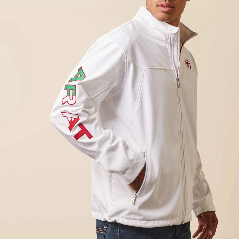 Ariat New Team Softshell Mexico Jacket Blanche Homme | NVX-29413136