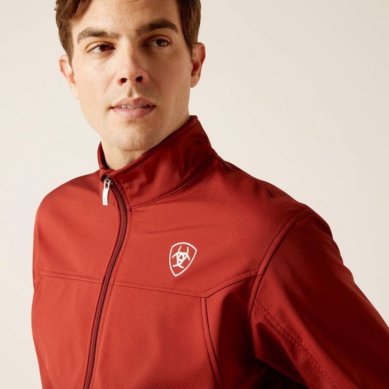 Ariat New Team Softshell Jacket Fired Brick Homme | BSJ-86967598