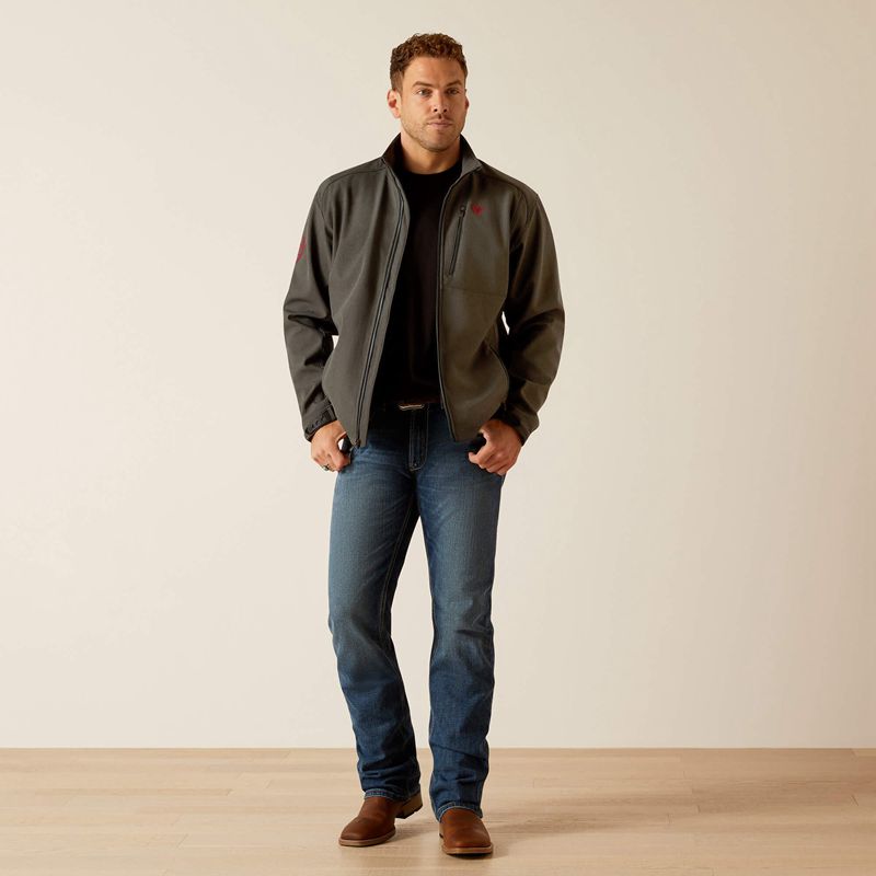 Ariat Logo 2.0 Softshell Jacket Char/Americana Homme | OFR-15379224