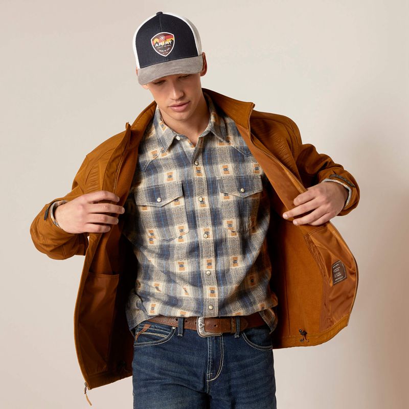 Ariat Logo 2.0 Softshell Jacket Chestnut Embossed Homme | MVA-38465529