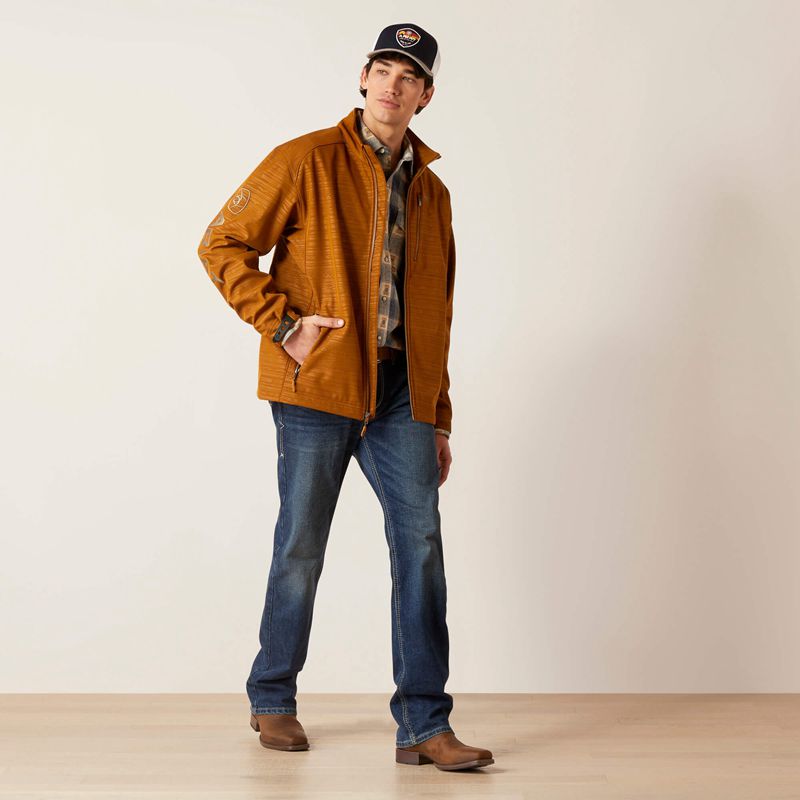 Ariat Logo 2.0 Softshell Jacket Chestnut Embossed Homme | MVA-38465529