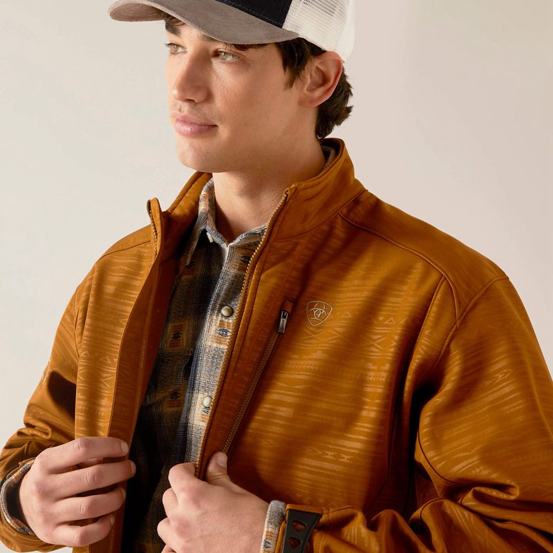 Ariat Logo 2.0 Softshell Jacket Chestnut Embossed Homme | MVA-38465529