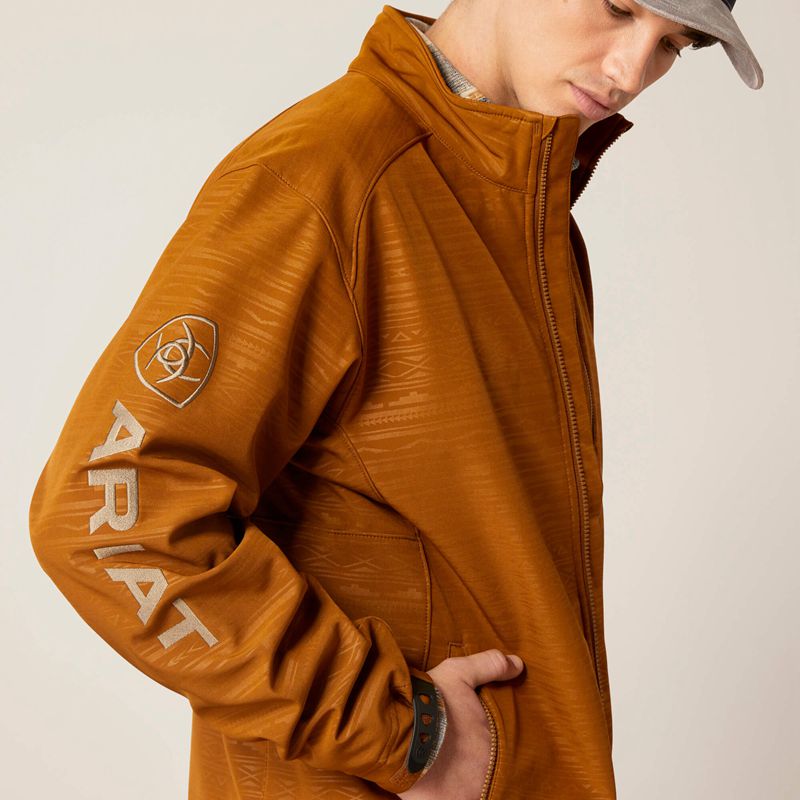 Ariat Logo 2.0 Softshell Jacket Chestnut Embossed Homme | MVA-38465529