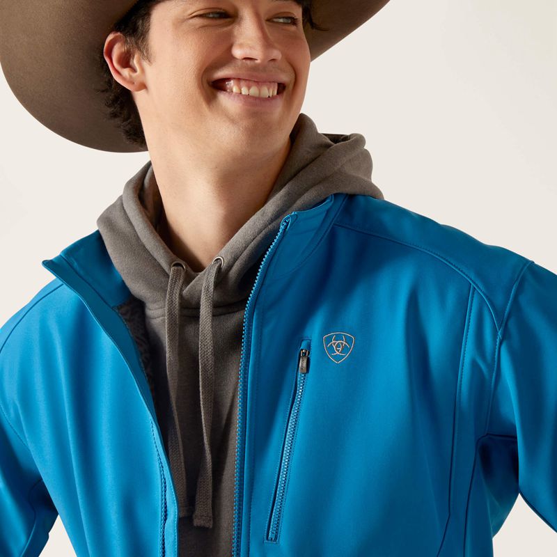 Ariat Logo 2.0 Softshell Jacket Bleu Homme | PND-96188800