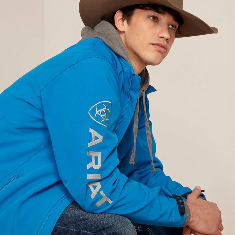 Ariat Logo 2.0 Softshell Jacket Bleu Homme | PND-96188800