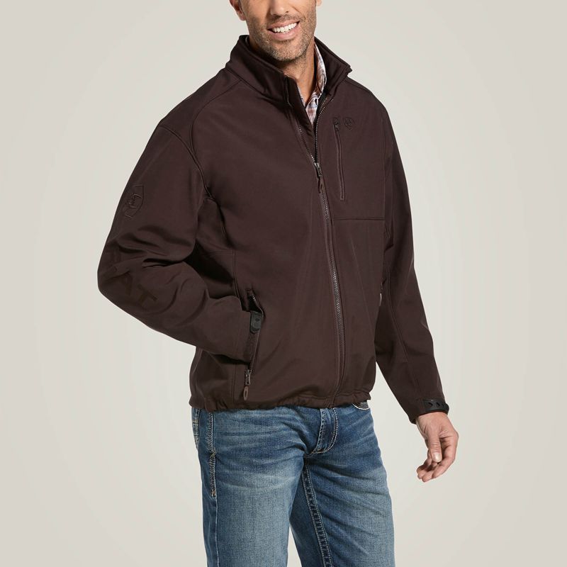 Ariat Logo 2.0 Patriot Softshell Water Resistant Jacket Coffeebean Homme | RQX-76372148