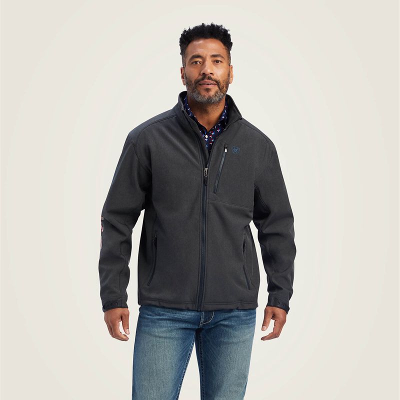 Ariat Logo 2.0 Patriot Softshell Water Resistant Jacket Charcoal Homme | WIQ-17331131