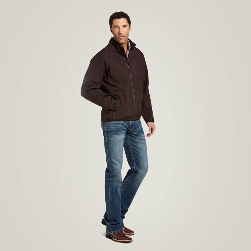 Ariat Logo 2.0 Patriot Softshell Water Resistant Jacket Coffeebean Homme | RQX-76372148