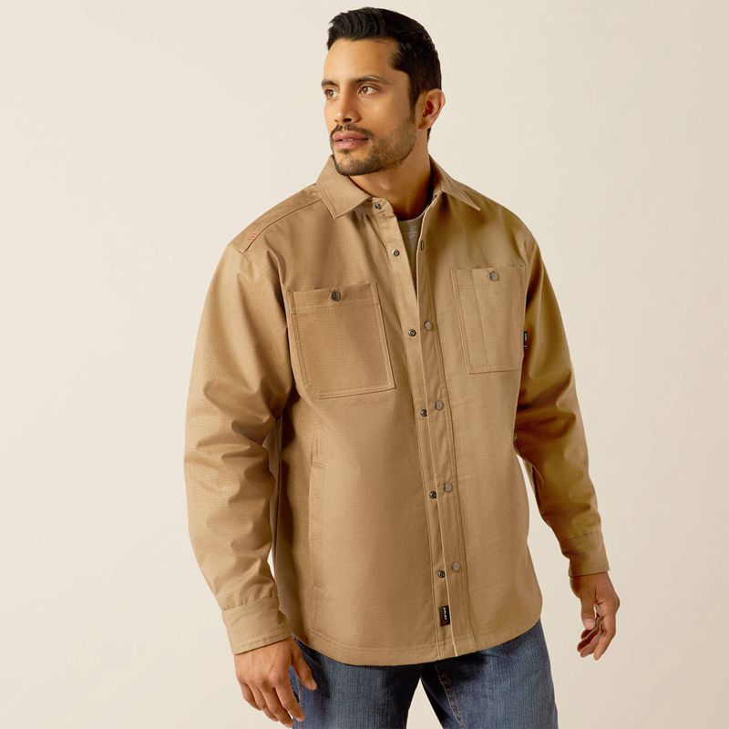 Ariat Fr Ripstop Softshell Shirt Jacket Kaki Homme | XIU-78224666