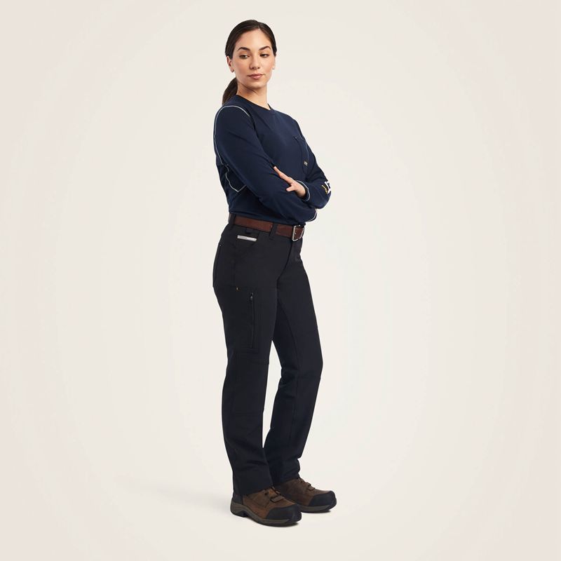 Ariat Rebar Durastretch Dritek Softshell Straight Pant Noir Femme | PRH-78712116