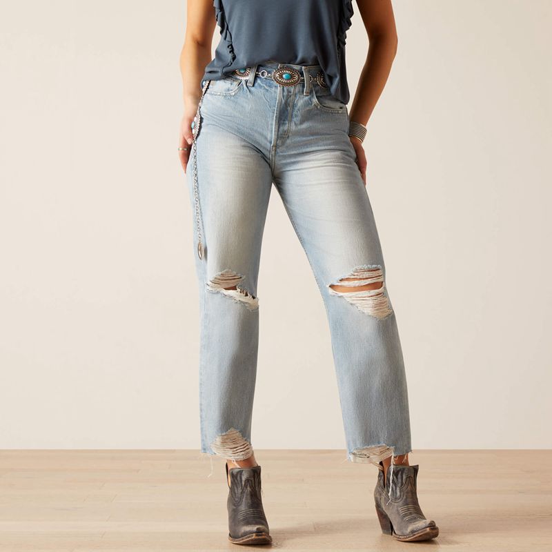 Ariat Ultra High Rise Tomboy Straight Jean Mykonos Femme | PYZ-13932169