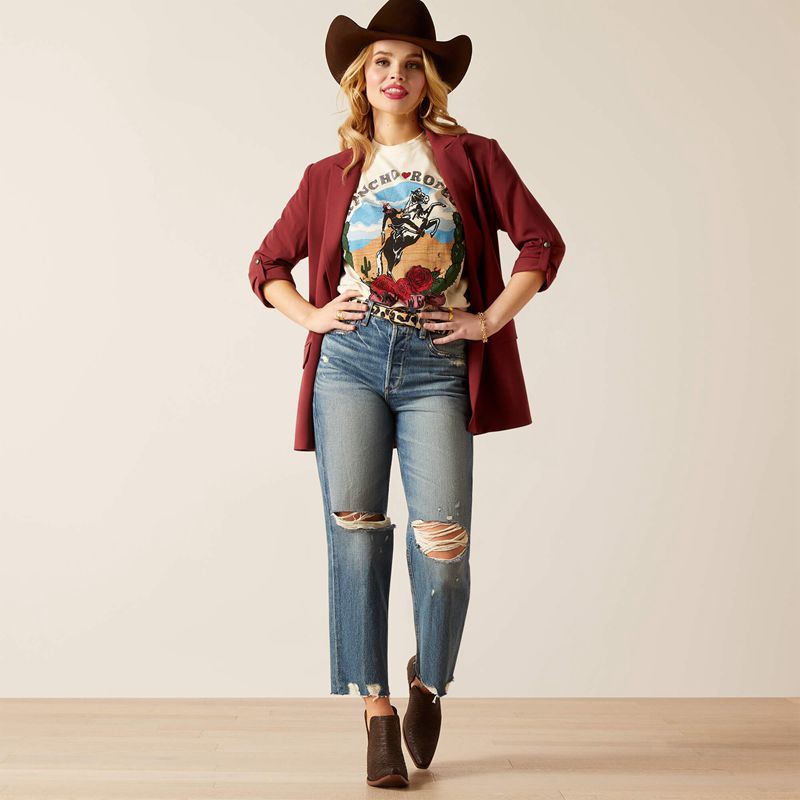 Ariat Ultra High Rise Tomboy Straight Jean Moana Femme | IEW-04594364