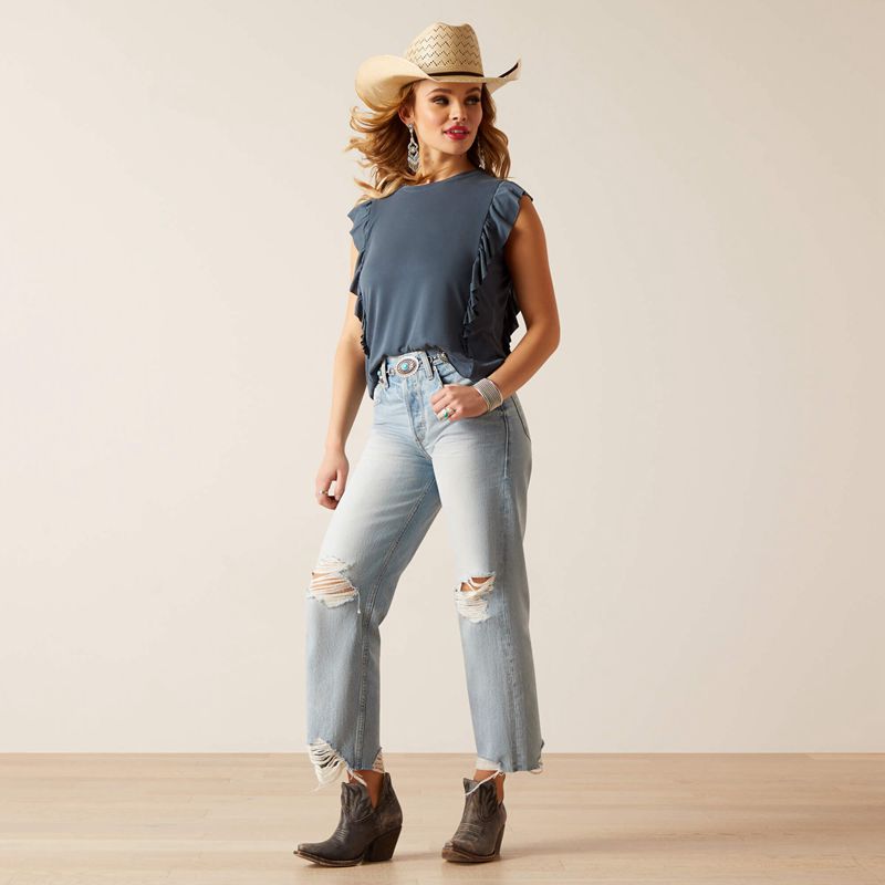 Ariat Ultra High Rise Tomboy Straight Jean Mykonos Femme | PYZ-13932169