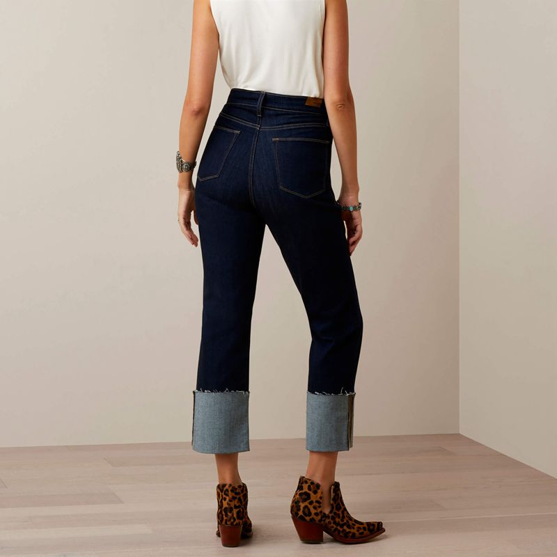 Ariat Ultra High Rise Jazmine Straight Crop Jean Rinse Femme | NXW-02558963