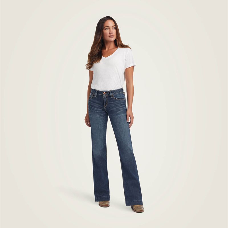 Ariat Trouser Perfect Rise Maggie Wide Leg Jean Pasadena Femme | ZVF-60700027