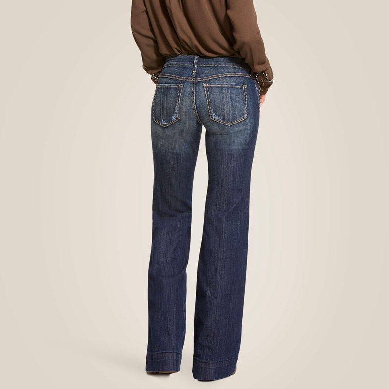 Ariat Trouser Mid Rise Stretch Lucy Wide Leg Jean Pacific Femme | TLC-60616099