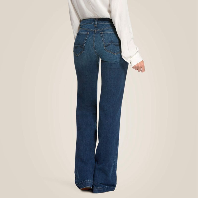 Ariat Trouser Mid Rise Stretch Kelsea Wide Leg Jean Joanna Femme | KFD-11170502