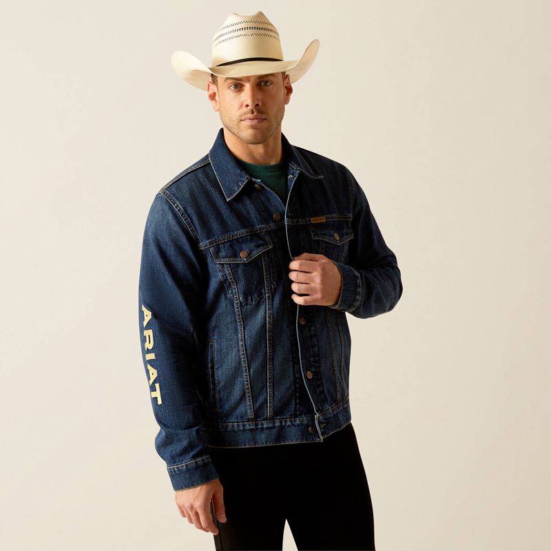 Ariat Denim Team Trucker Jacket Richford Homme | NHH-91643373