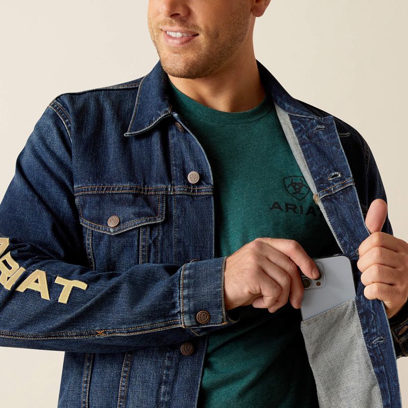 Ariat Denim Team Trucker Jacket Richford Homme | NHH-91643373