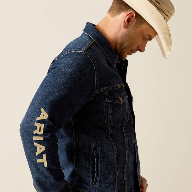 Ariat Denim Team Trucker Jacket Richford Homme | NHH-91643373