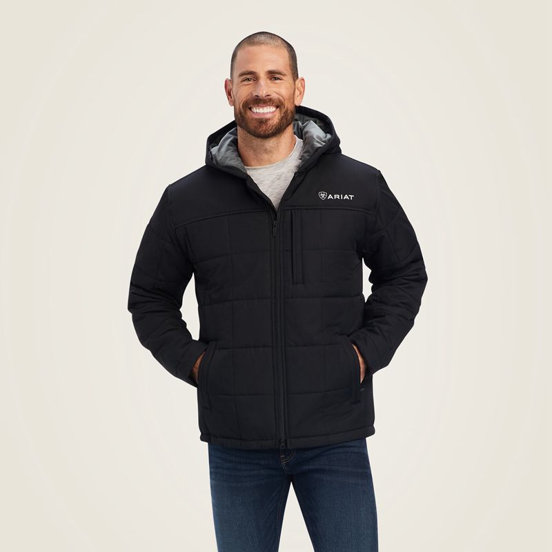 Ariat Crius Hooded Insulated Jacket Noir Homme | MAY-76469166