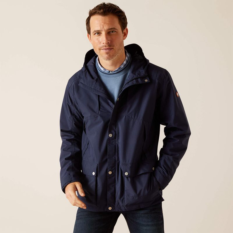 Ariat Atherton Waterproof Jacket Bleu Marine Homme | LGL-76238559