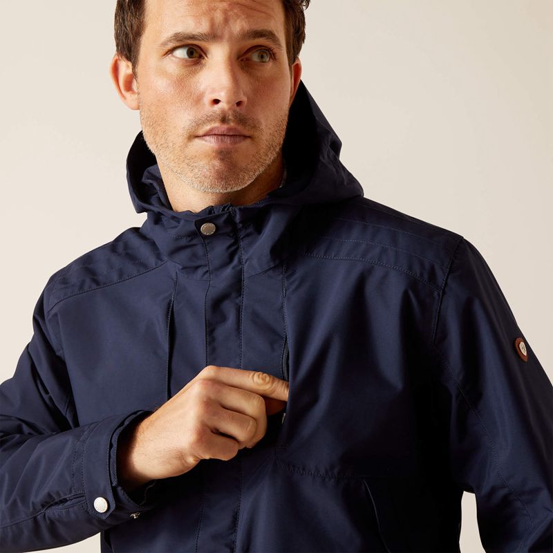 Ariat Atherton Waterproof Jacket Bleu Marine Homme | LGL-76238559