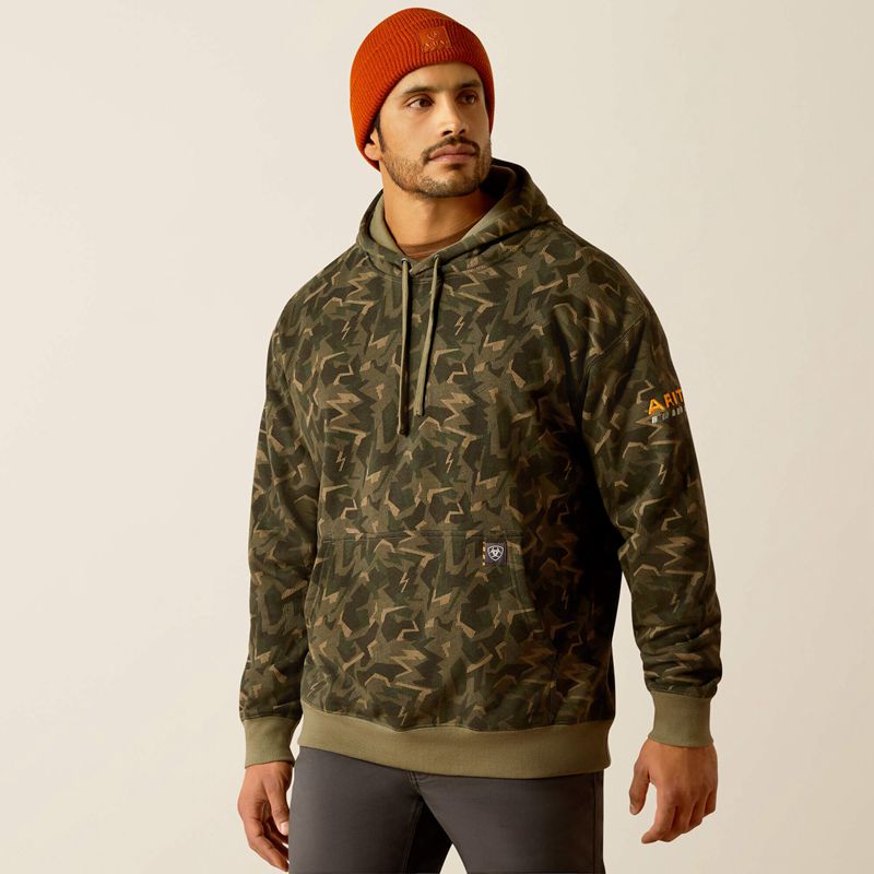 Ariat Rebar Workman Shard Hoodie Noir Camouflage Homme | NZS-50052401