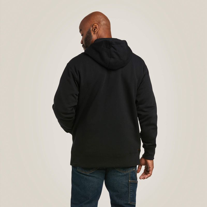 Ariat Rebar Workman 1/4 Zip Hoodie Noir Homme | KSN-15507673