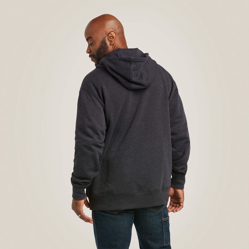 Ariat Rebar Workman 1/4 Zip Hoodie Charcoal Homme | VHU-00440213