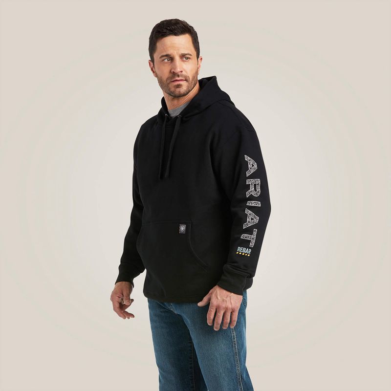 Ariat Rebar Roughneck Pullover Hoodie Noir Homme | QFF-64184364