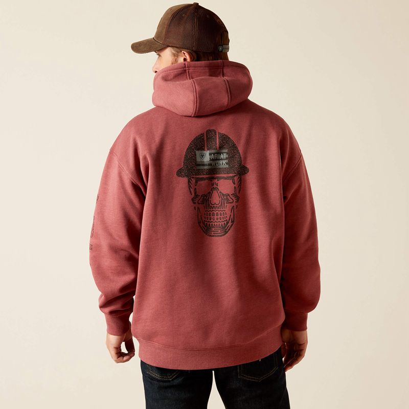 Ariat Rebar Roughneck Pullover Hoodie Roan Rouge Heather Homme | ZUK-32337297