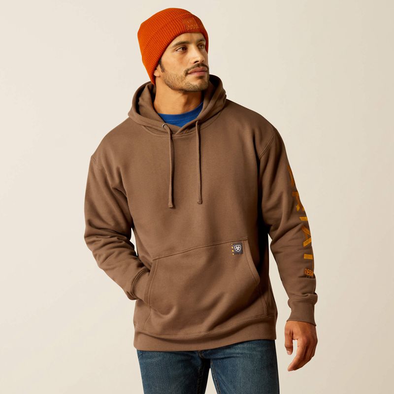 Ariat Rebar Graphic Hoodie Chocolat Homme | GTD-44117320