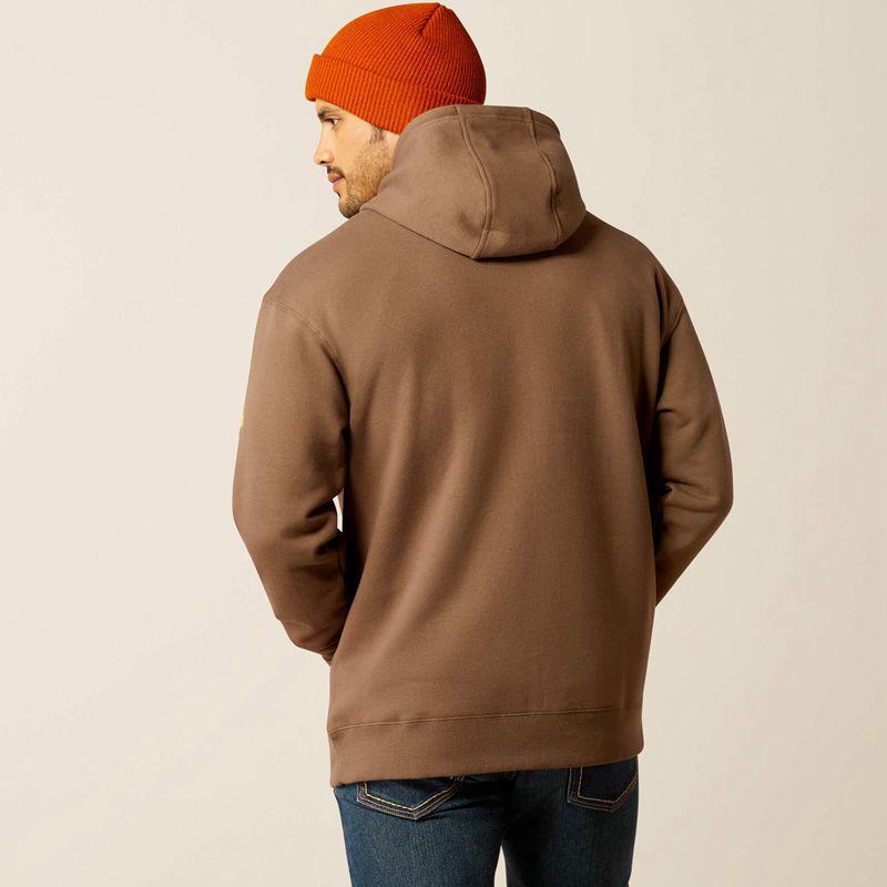 Ariat Rebar Graphic Hoodie Chocolat Homme | GTD-44117320