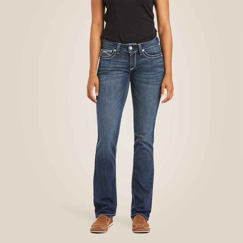 Ariat R.E.A.L. Mid Rise Stretch Ivy Stackable Straight Leg Jean Dresden Femme | OCP-35249819