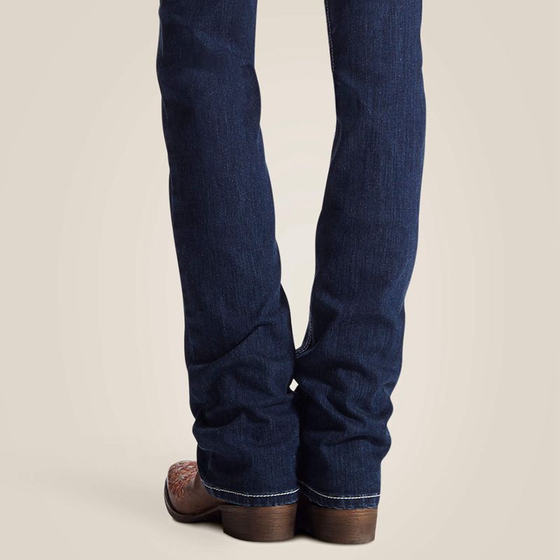 Ariat R.E.A.L. Mid Rise Stretch Icon Stackable Straight Leg Jean Ocean Femme | UVX-45015585