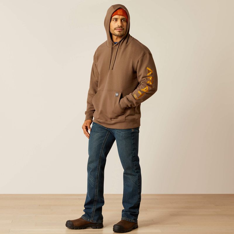 Ariat Rebar Graphic Hoodie Chocolat Homme | GTD-44117320