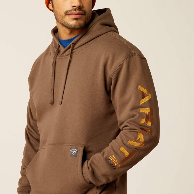 Ariat Rebar Graphic Hoodie Chocolat Homme | GTD-44117320