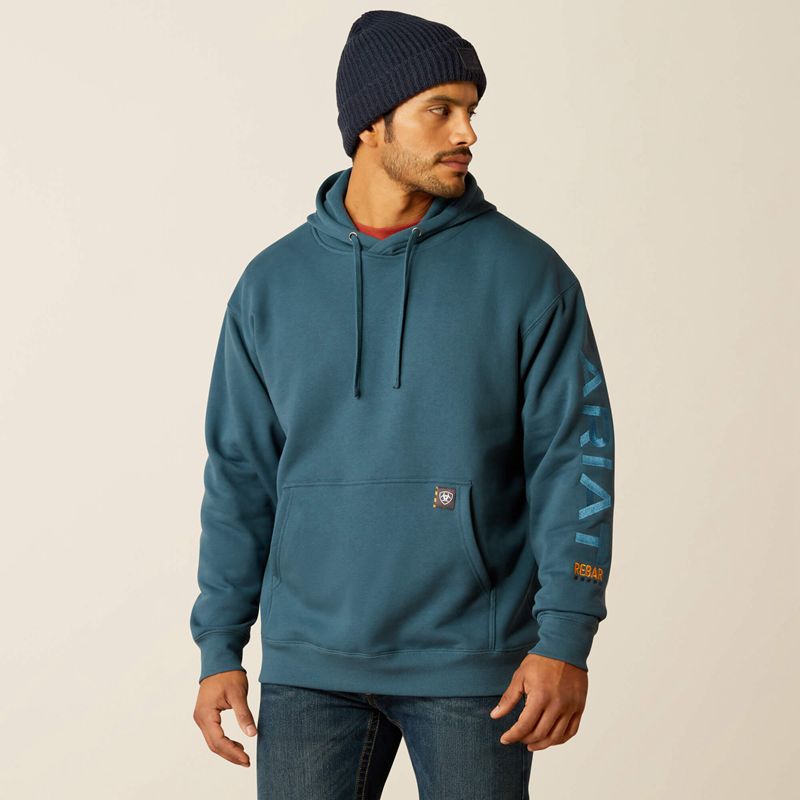 Ariat Rebar Graphic Hoodie Stargazer/Larkspur Homme | OYR-97432985