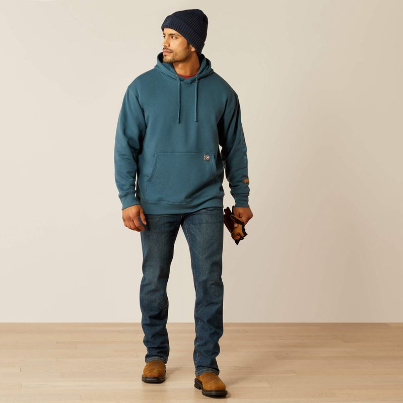 Ariat Rebar Graphic Hoodie Stargazer/Larkspur Homme | OYR-97432985