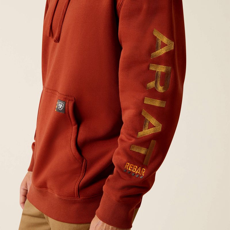 Ariat Rebar Graphic Hoodie Burnt Henna/Cumin Homme | EPU-89445498